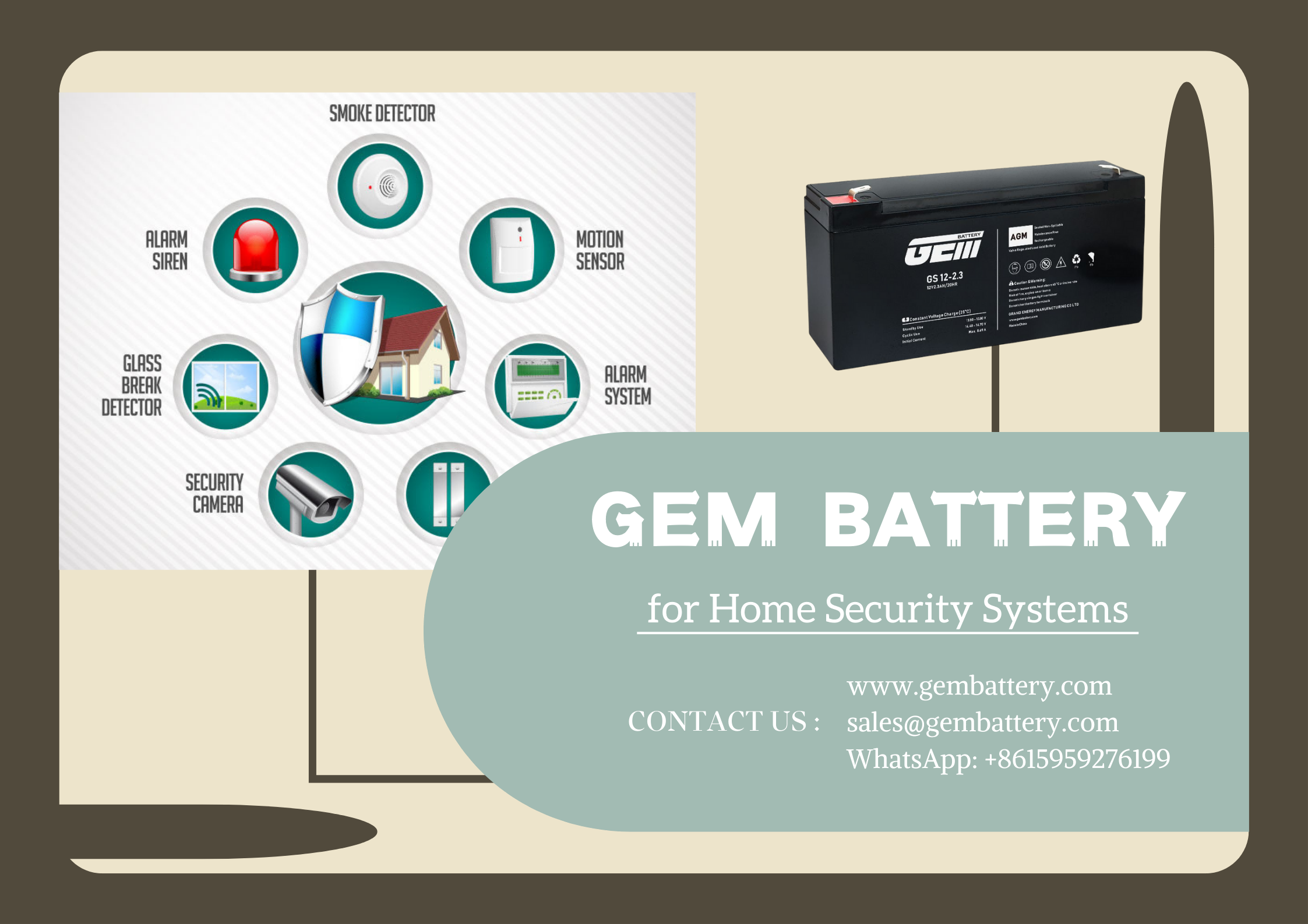 Baterie domácích bezpečnostních systémů