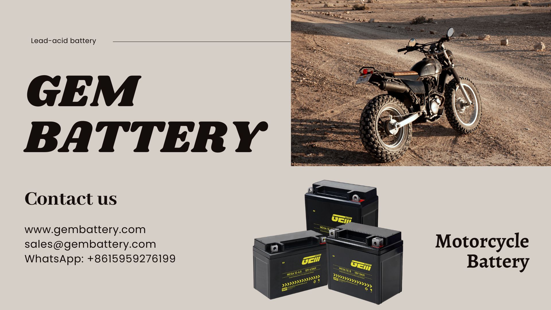 Baterie pro výkonné sportovní motocykly řady MCSA