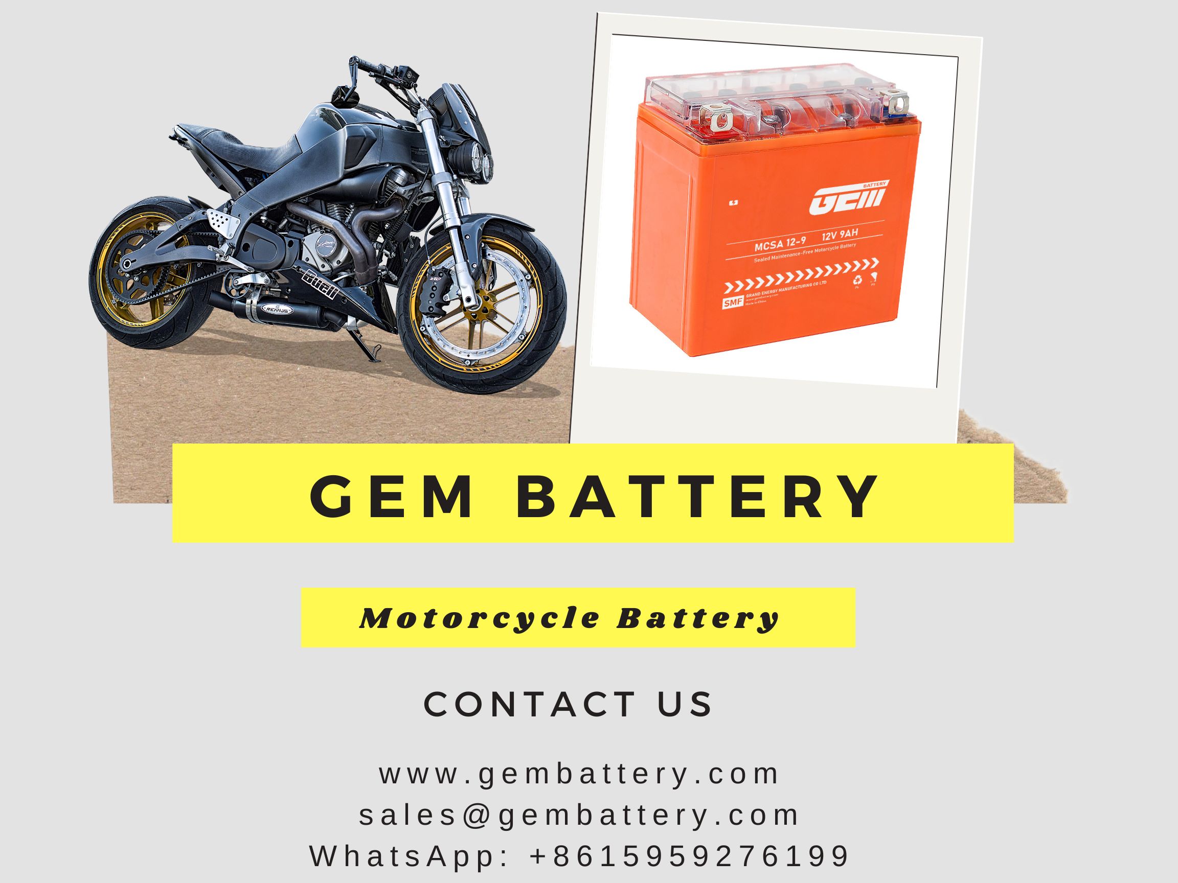 Velkoobchodní prodej motocyklových baterií 12V12AH